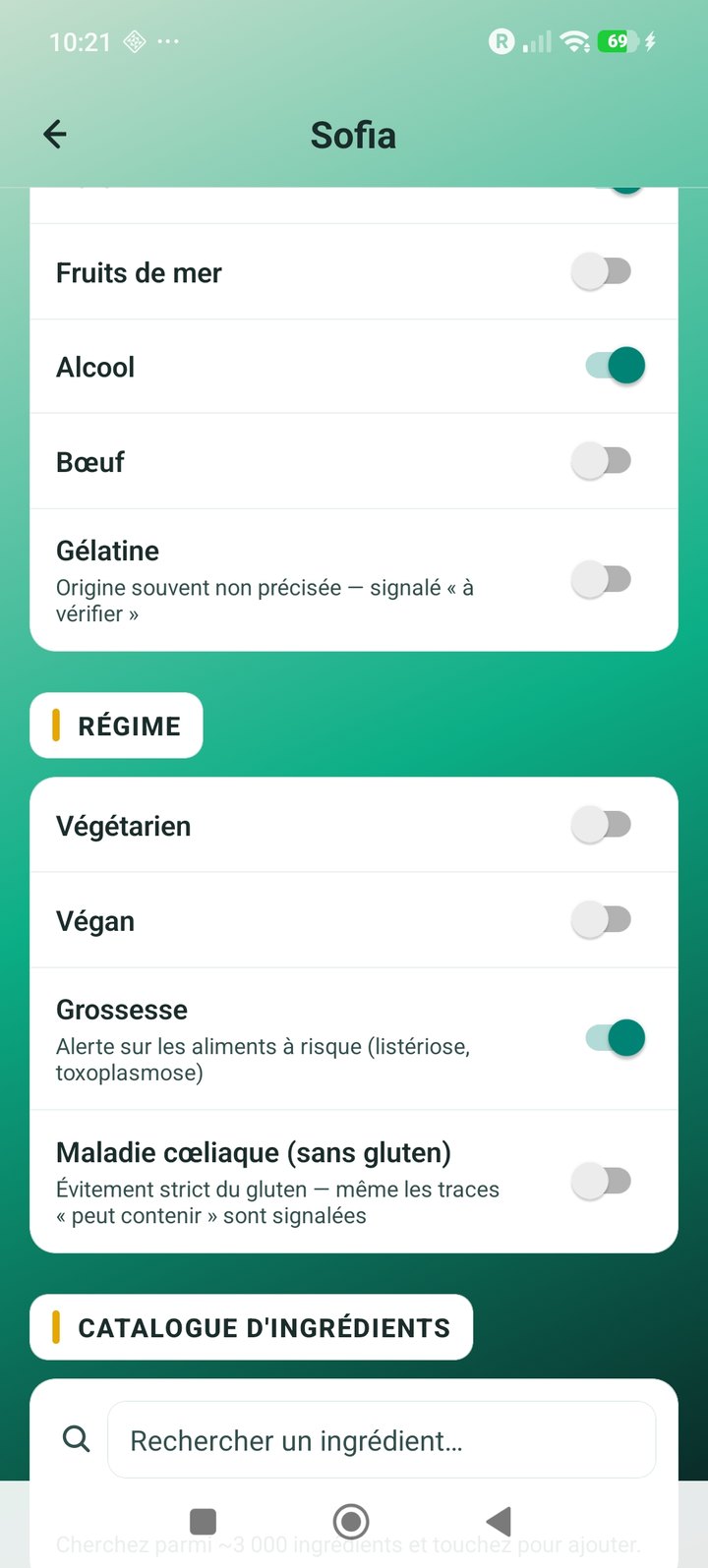 Aliments à éviter, grossesse et mode cœliaque dans NumelineFR